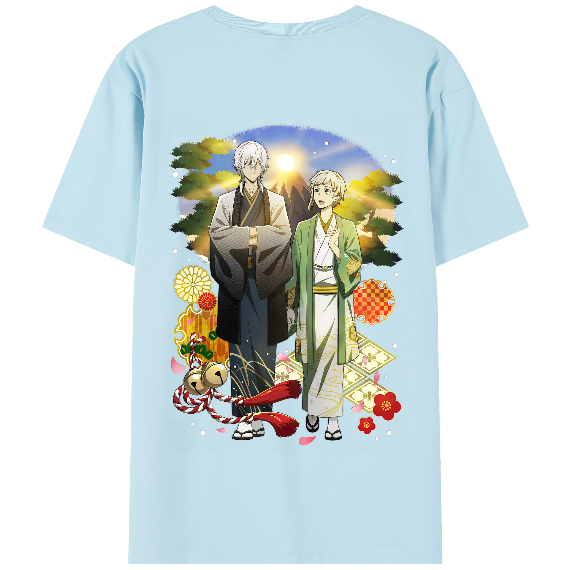 （画像用） 文豪ストレイドッグス Bungo Stray Dogs 綿100％半袖Tシャツ（背面プリント）
